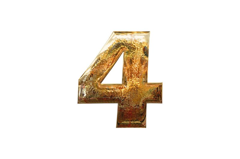 4選をあらわす数字の4