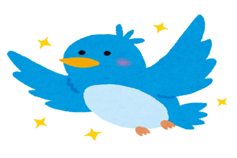 Twitterをイメージさせる青い鳥のイラスト